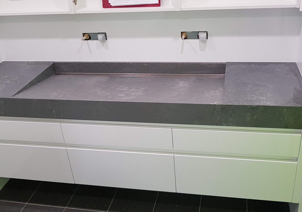 A custom built bathroom vanity